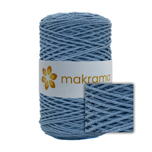 Cuerda Algodón 2mm Makrama 500gr Azul Claro