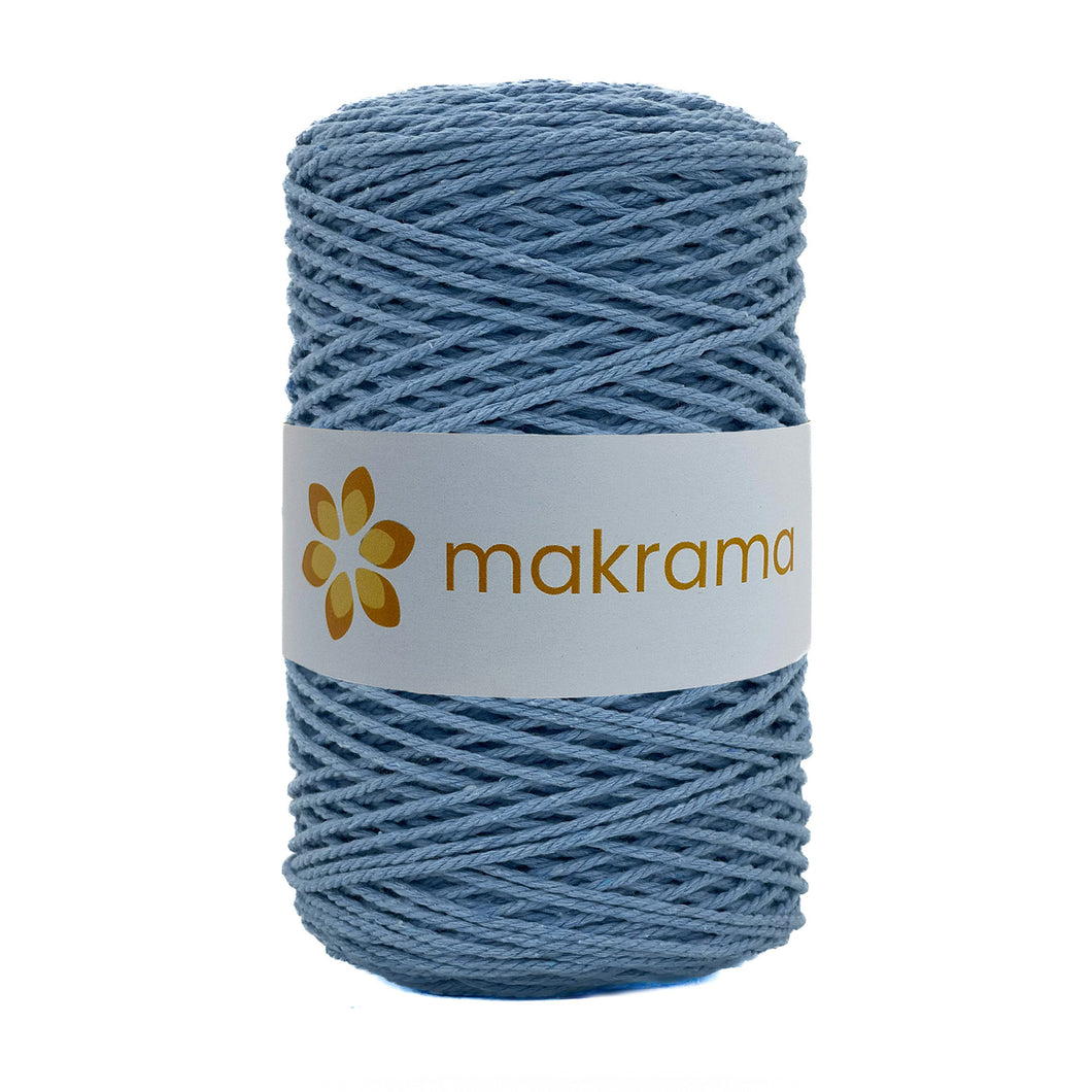 Cuerda Algodón 2mm Makrama 500gr Azul Claro