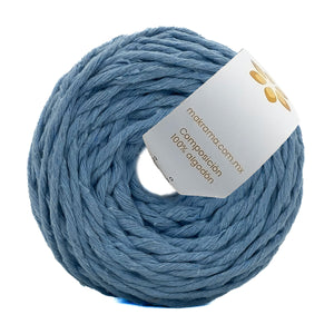 Hilaza Algodón Mini 2mm Makrama 150gr Azul Claro