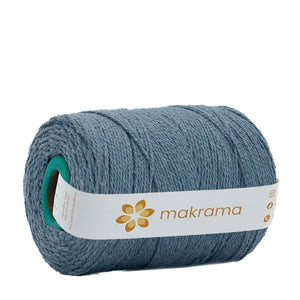 Cuerda Algodón 2mm Makrama 1kg Azul Grisáceo