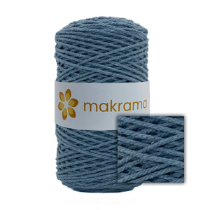 Cuerda Algodón 2mm Makrama 500gr Azul Grisáceo