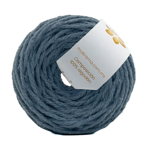 Cuerda Algodón Mini 2mm Makrama 150gr Azul Grisáceo