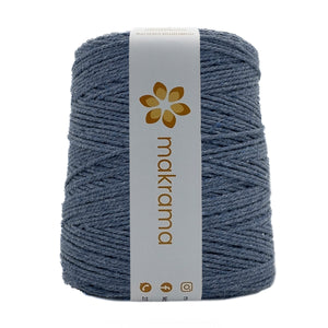 Cuerda Algodón 2mm Makrama 1kg Azul Oxford