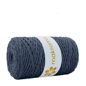 Cuerda Algodón 2mm Makrama 500gr Azul Oxford