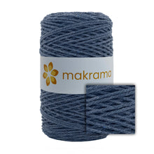 Cargar imagen en el visor de la galería, Cuerda Algodón 2mm Makrama 500gr Azul Oxford
