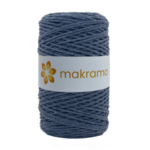 Cuerda Algodón 2mm Makrama 500gr Azul Oxford