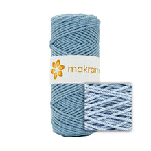 Cargar imagen en el visor de la galería, Cuerda Algodón 2mm Makrama 100m Azul Pastel
