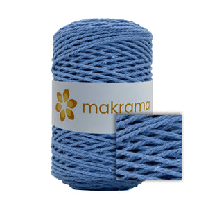 Cuerda Algodón 2mm Makrama 500gr Azul Plumbago