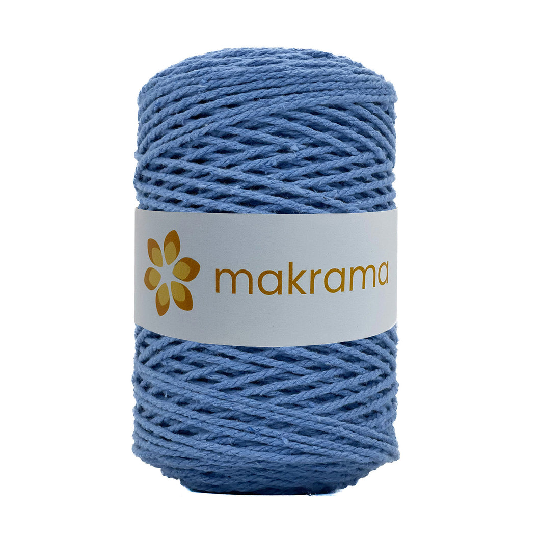 Cuerda Algodón 2mm Makrama 500gr Azul Plumbago