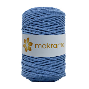 Cuerda Algodón 2mm Makrama 500gr Azul Plumbago