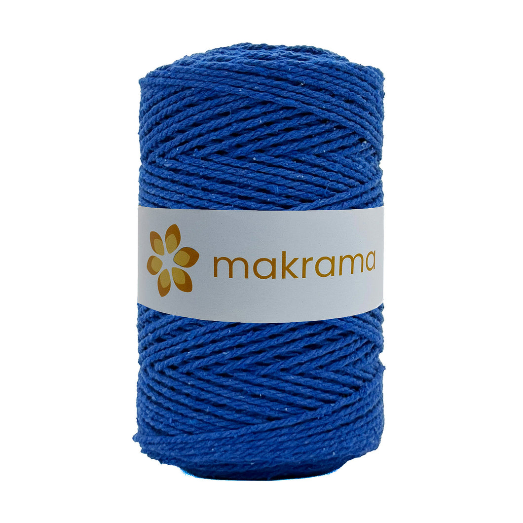 Cuerda Algodón 2mm Makrama 500gr Azul Rey