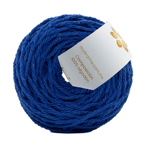 Cuerda Algodón Mini 2mm Makrama 150gr Azul Rey