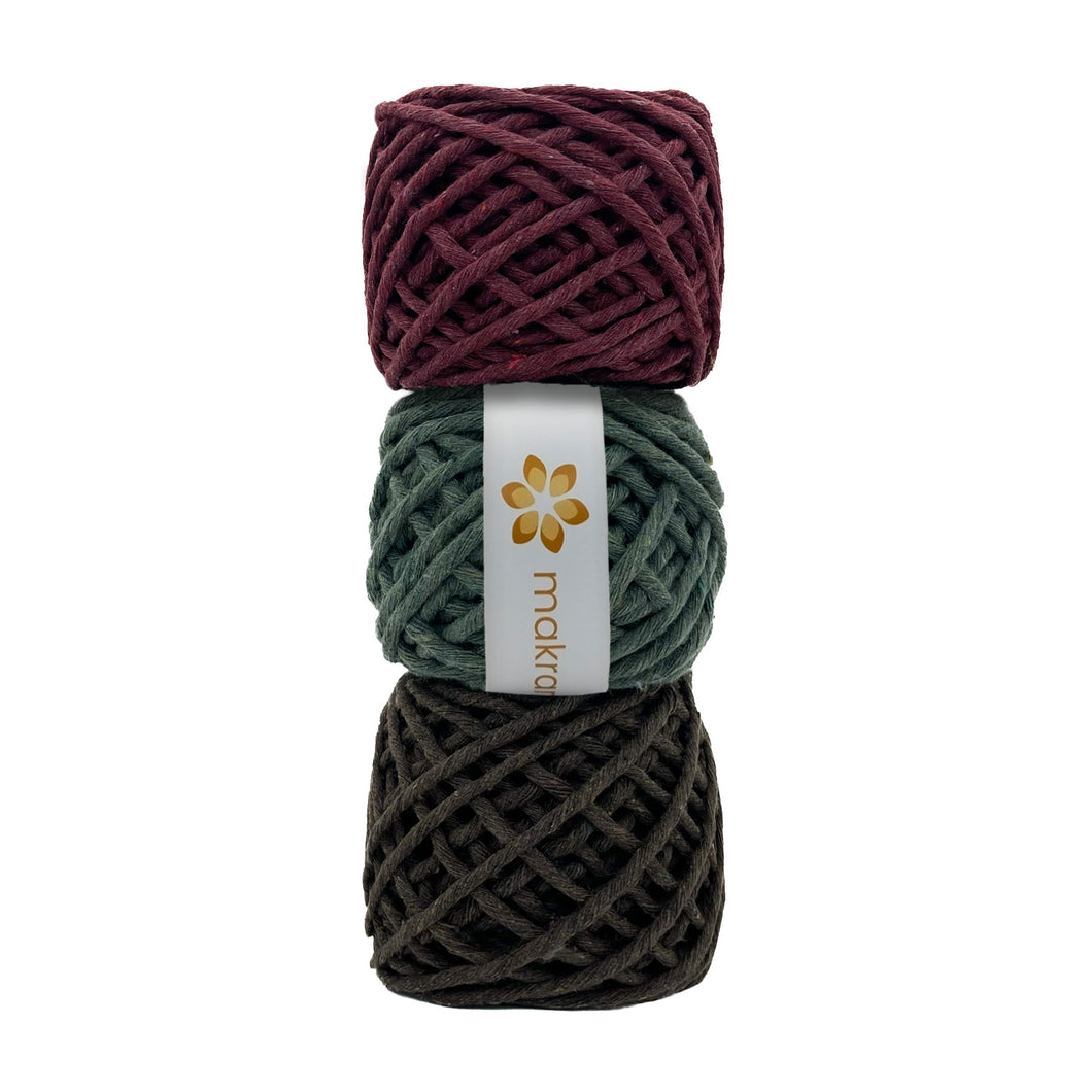 Kit Hilaza Algodón 3mm Makrama Colores Varios 3pz