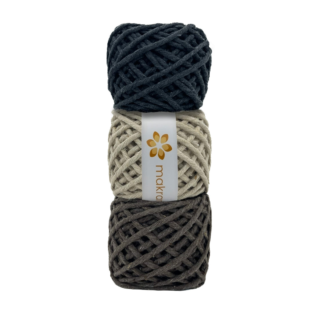 Kit Hilaza Algodón 3mm Makrama Colores Varios 3pz