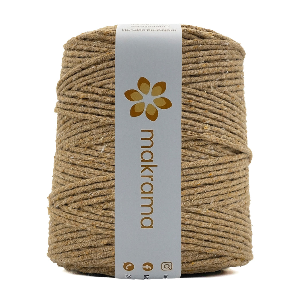 Hilaza Algodón 3mm Makrama 1kg Café Caramelo