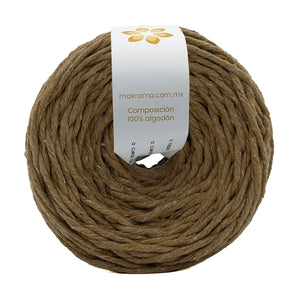 Hilaza Algodón 3mm Makrama 100m Café Caramelo