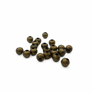 Cuentas de Metal Brillo Makrama 10mm Oro Viejo 20 pz