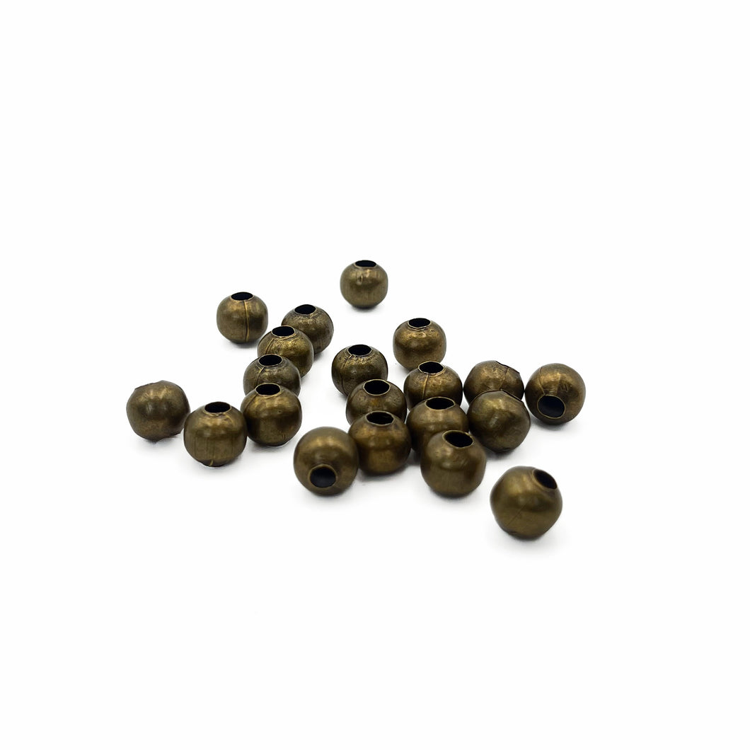 Cuentas de Metal Brillo Makrama 10mm Oro Viejo 20 pz