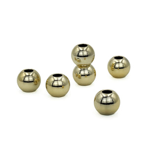 Cuentas de Plástico Makrama Dorado 25mm 6pz