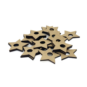 Cuentas Estrella Madera Makrama 4cm 20pz