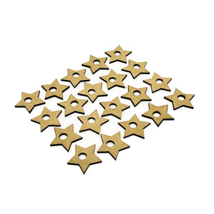 Cuentas Estrella Madera Makrama 4cm 20pz