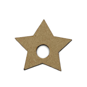 Cuentas Estrella Madera Makrama 4cm 20pz