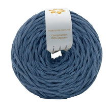 Cargar imagen en el visor de la galería, Hilaza Algodón 3mm Makrama 100m Azul Pizarra
