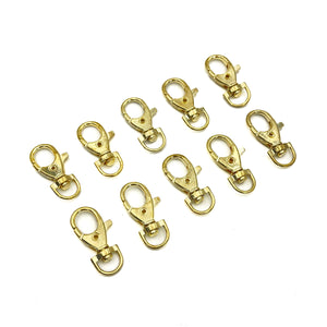 Gancho Ovalado Llavero Makrama Dorado 10mm 10pz