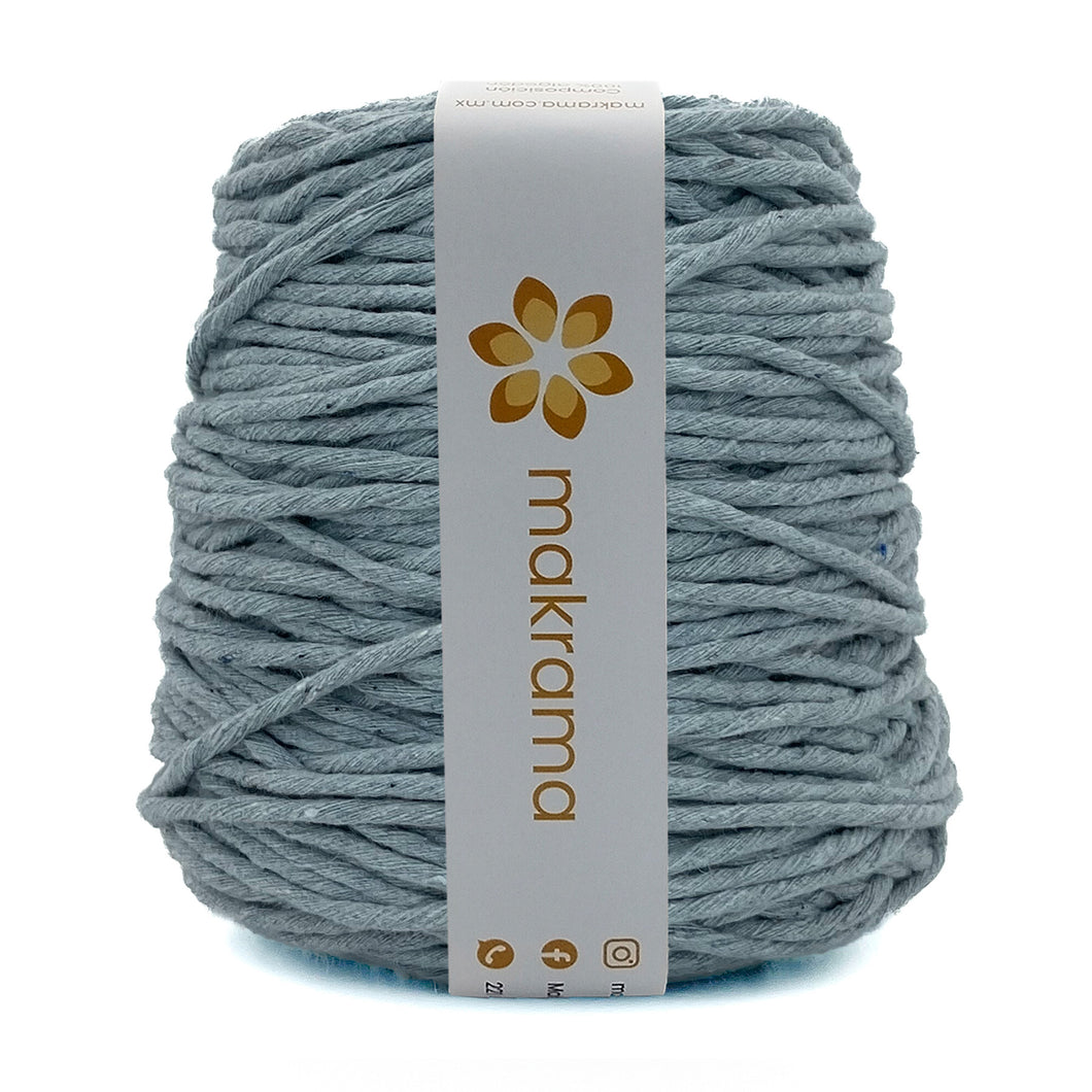 Hilaza Algodón 4mm Makrama 1kg Gris Ártico