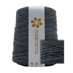 Cuerda Algodón 2mm Makrama 1kg Gris Carbón