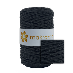 Cuerda Algodón 2mm Makrama 500gr Gris Carbón