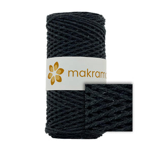 Cuerda Algodón 2mm Makrama 100m Gris Carbón