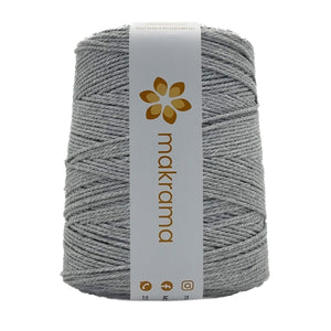 Cuerda Algodón 2mm Makrama 1kg Gris Denim