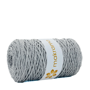 Cuerda Algodón 2mm Makrama 500gr Gris Denim