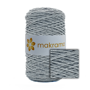 Cuerda Algodón 2mm Makrama 500gr Gris Denim