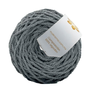 Cuerda Algodón Mini 2mm Makrama 150gr Gris Denim