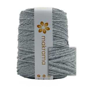 Hilaza Algodón 3mm Makrama 1kg Gris Denim