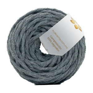 Hilaza Algodón Mini 3mm Makrama 150gr Gris Denim