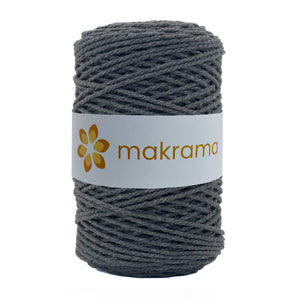 Cuerda Algodón 2mm Makrama 500gr Gris Oscuro