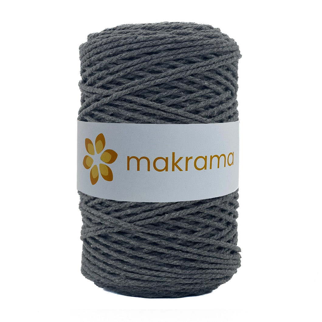 Cuerda Algodón 2mm Makrama 500gr Gris Oscuro