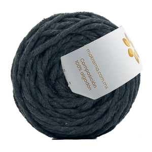 Hilaza Algodón Mini 3mm Makrama 150gr Gris Oscuro