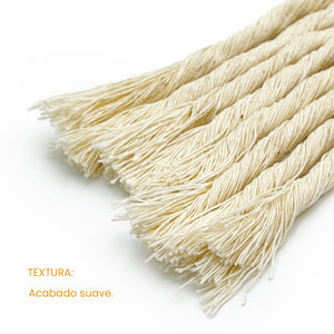 Hilaza Algodón 4mm Makrama 1kg Gris Ártico