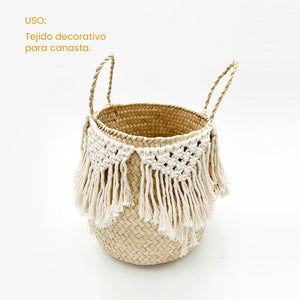 Hilaza Algodón 3mm Makrama 100m Rosa Crema