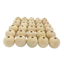Cargar imagen en el visor de la galería, Cuentas Artesanales de Madera Makrama 40mm 30pz
