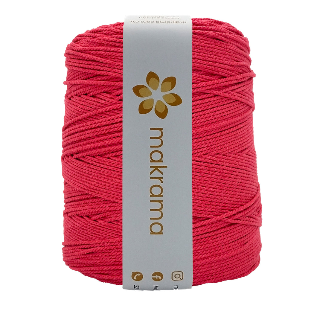 Cuerda Algodón 2mm Makrama 1kg Rojo Escarlata