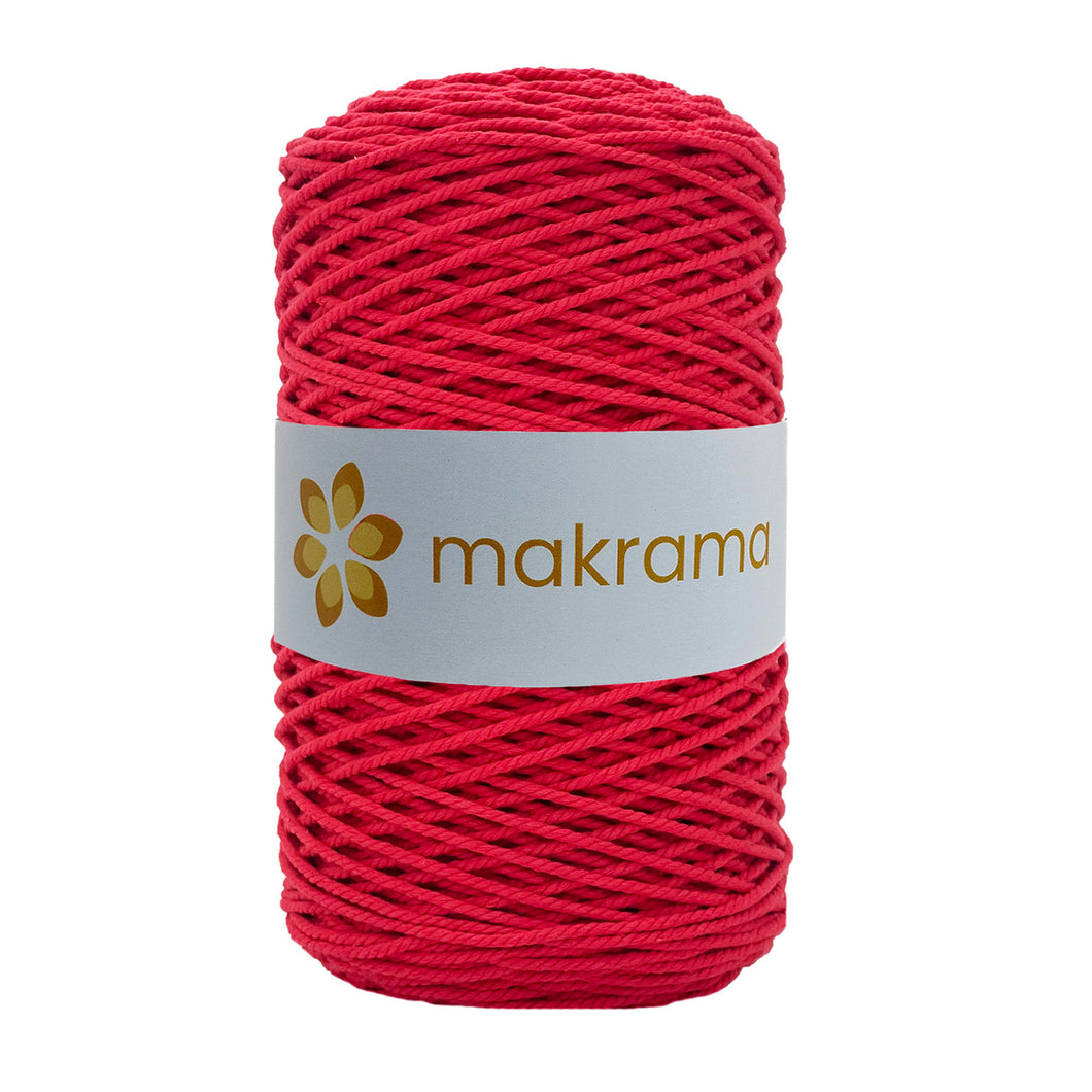 Cuerda Algodón 2mm Makrama 500gr Rojo Escarlata