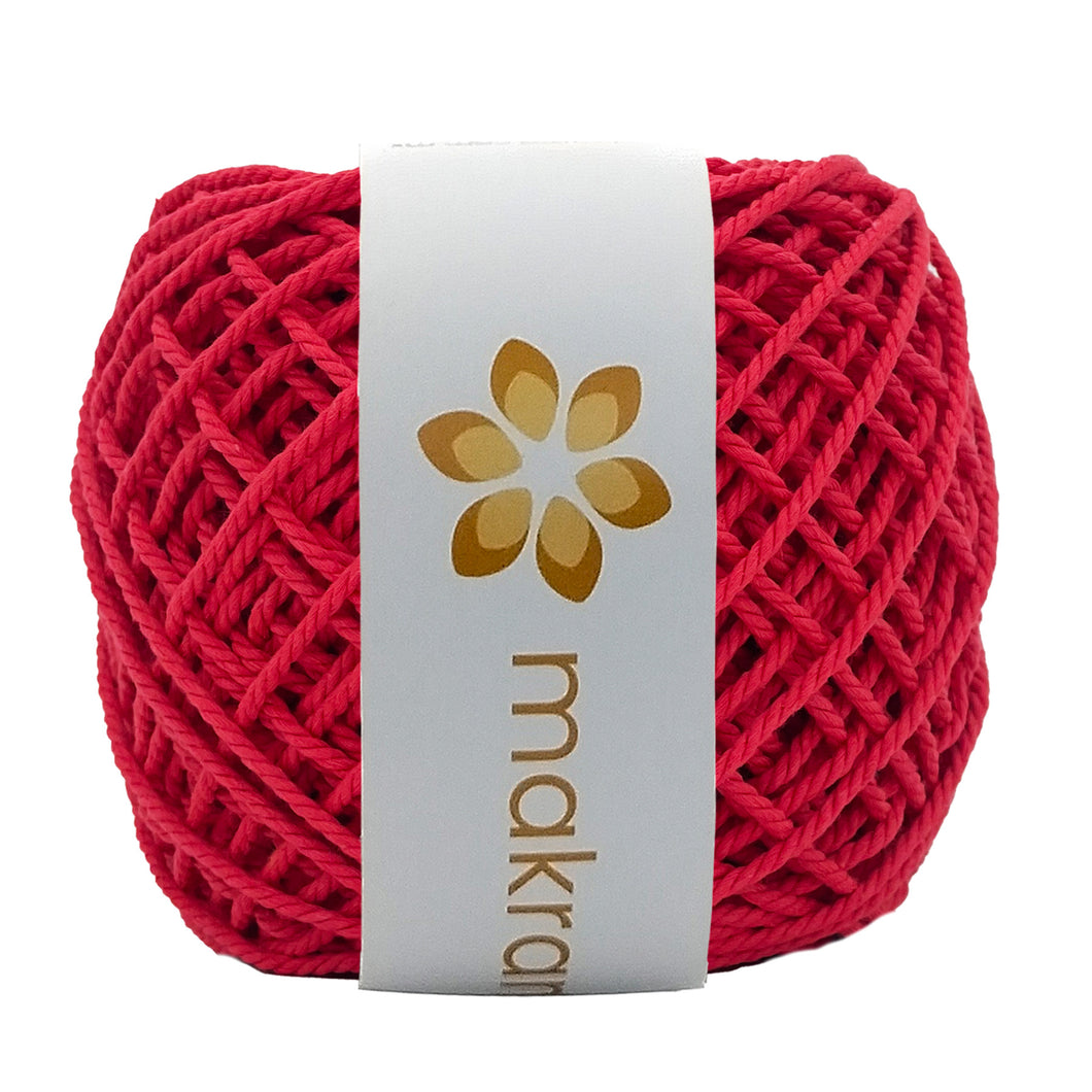 Cuerda Algodón Mini 2mm Makrama 150gr Rojo Escarlata
