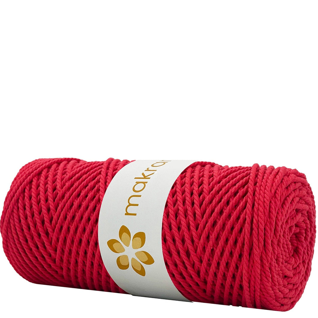 Cuerda Algodón 2mm Makrama 100m Rojo Escarlata