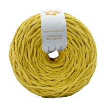 Cargar imagen en el visor de la galería, Hilaza Algodón 3mm Makrama 100m Amarillo Mantequilla
