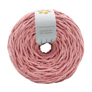 Hilaza Algodón 3mm Makrama 100m Rosa Crema